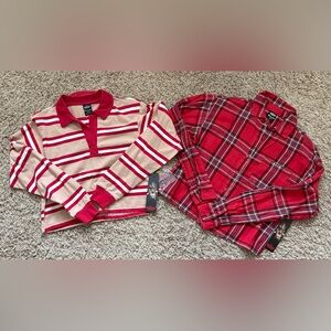 Stranger Things WSQK Cropped Flannel And Rugby Polo From No Boundaries Size: XXS